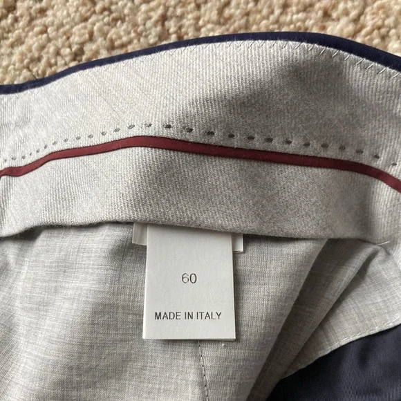 NWOT Brunello Cucinelli Men’s Navy Lightweight Wool Trousers Pants IT60 US 42-44 - Picture 6 of 16